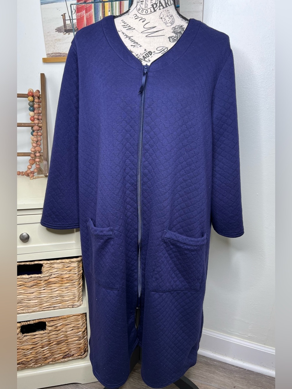 Croft & Barrow Quilted Zip Front Robe